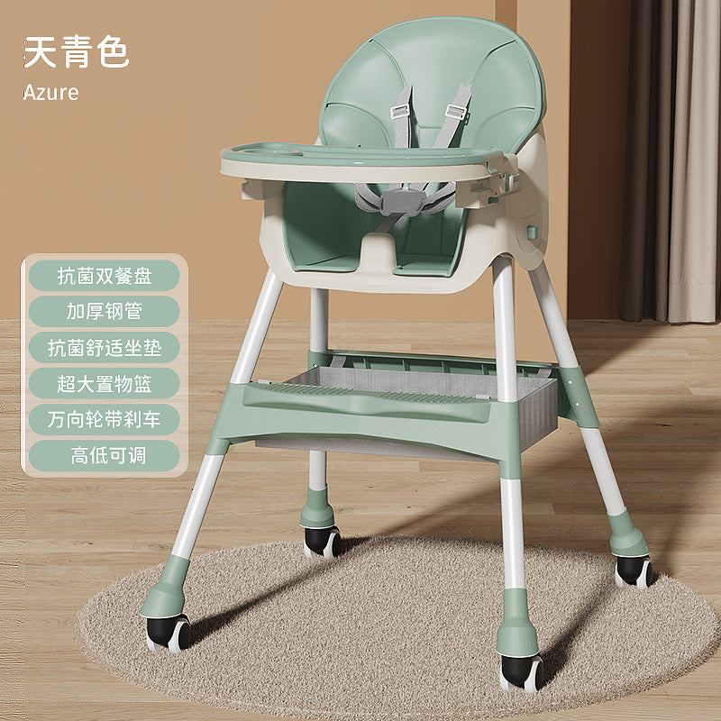 Baby dining chair foldable multi-functional children portable baby eating seat home baby learning dining table and chair