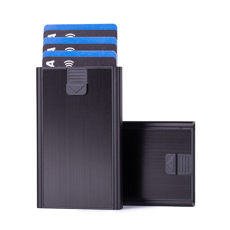 Premium texture card bag, aluminum alloy card bag, anti-magnetic metal card box, light card sleeve, automatic pop-up credit card bag