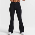 Seamless high-waisted yoga pants - tummy control, butt lift, flare leg, breathable, barely-there feel, pilates wide-leg yoga pants