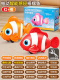 Electric simulation fish automatic sensor to avoid clownfish swing and move educational zoology crawling and chasing kids toys