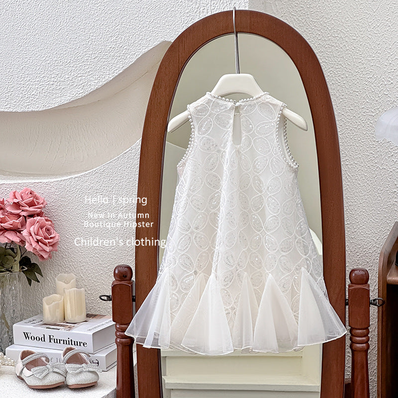 Girls' dress:  summer new arrival - stylish mermaid dress, children's qianjin cheongsam, mesh skirt, birthday party dress
