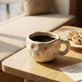 Ins small clear hand-painted ceramic asymmetrical cup and saucer stylishniche style girls ceramic afternoon tea milk coffee cup