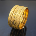 4-piece 8mm gold-tone african & middle eastern bangle set - dubai ethiopian women's jewelry with vacuum plating and color retention