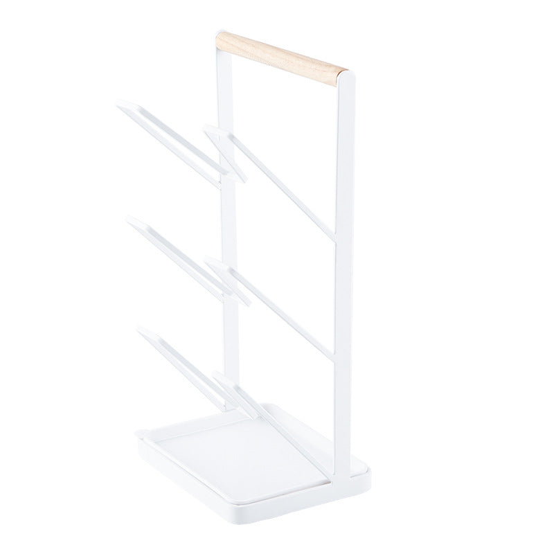 Processing custom creative white drain three-layer lid rack kitchen storage small fresh cutting board rack drain rack