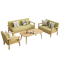 Solid wood sofa and coffee table set - modern minimalist fabric office sofa for small apartments and rental properties