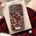 Mixed brown flowers are suitable for apple 17 anti-fall mobile phone case large window iphone16promax protective cover anti-fall