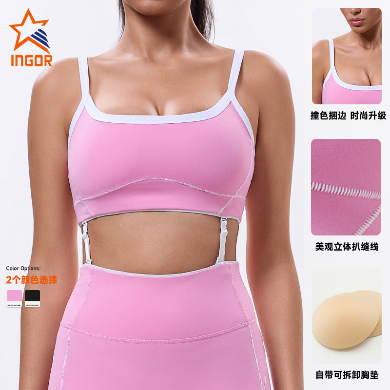 new arrival beauty back sports intimates outdoor running yoga vest high intensity contrast color fitness sportswear women