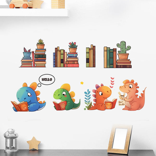 Cross-border  reading dinosaur stickers  explosion decoration wall room bedroom background self-adhesive sticker