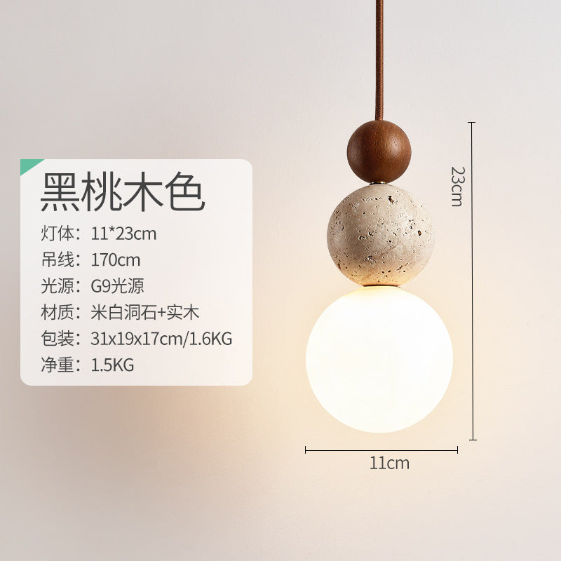 Yellow travertine chandelier medieval cream style bedroom bedside lamp American Bauhaus porch restaurant bar island table single head