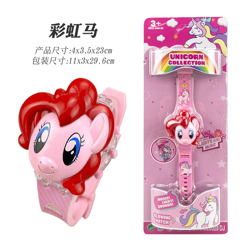 Kids' elsa kt cat musical light-up watch - elementary school cartoon flip electronic watch - kindergarten gift