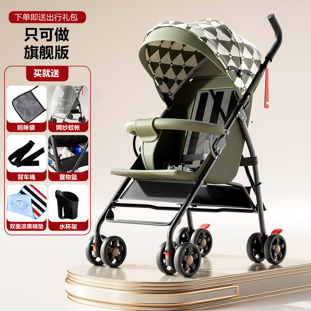 Baby stroller lightweight foldable umbrella stroller reclining seat summer travel pram for infants and toddlers