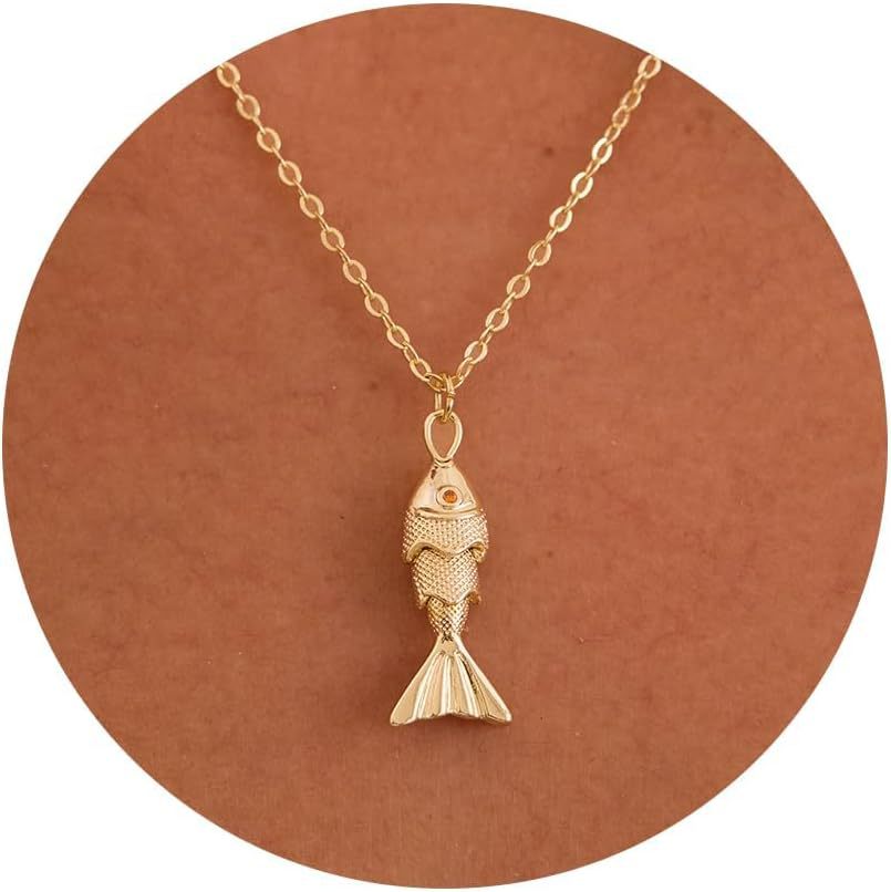 colorful koi necklace fashionfashion can shake fish pendant seven colorful clavicle chain plated with real gold to preserve color
