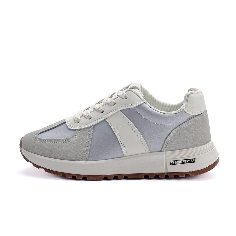 plus size women's shoes - new spring/autumn leather sneakers - korean style versatile flat casual soft sole running shoes