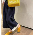 【summer new arrivals】korean style girls' lace-trimmed denim pants -  new fashion wide-leg trousers for baby girls