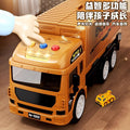 Kids' large transforming container truck toy - boy's track ejection truck with container lifting crane model - ages 3-6