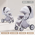 Lightweight foldable baby stroller, reclining high-view double-decker stroller, four-wheel pushchair for kids and babies