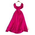 French chic ruffle trim chiffon dress -  new arrival: ethereal, slimming maxi dress
