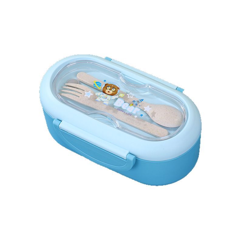 portable lunch box for office workers, plastic lunch box with divider, lunch box with lid, fresh-keeping lunch box, microwaveable