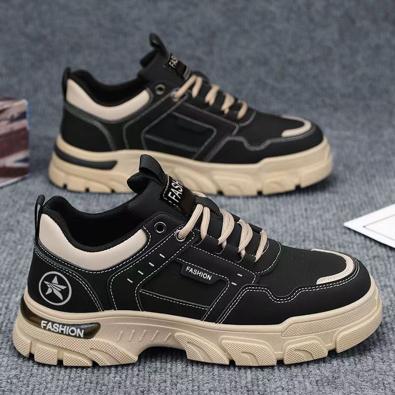 Men's shoes 2026 new spring thick-soled martin boots men's work shoes men's anti-slip athletic casual sneakers