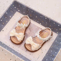 Vancahao kids' chanel-inspired pearl open-toe sandals -  summer new korean style girls' bow princess shoes