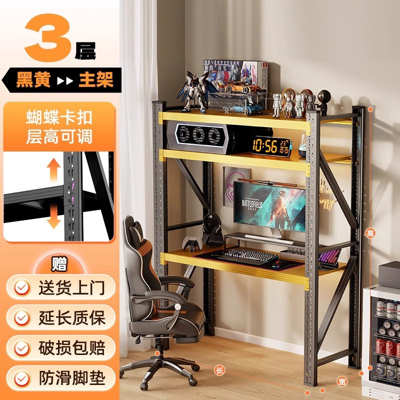 Shelf computer desk self-study desk multi-layer storage rack express rental house living room multi-functional sundries storage rack