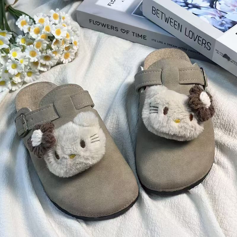 Family birkenstock outwear2025 spring autumcute cartoon big childrenkids birkenstock shoes toe outwear half slippers women