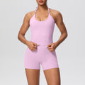Sexy backless strappy activewear set - cloud-soft, quick-dry, compression yoga outfit with high-waisted, butt-lifting design for outdoor running and fitness