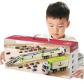 Kids deformation ejection large truck variety track transport truck container boy toy artificial alloy car model