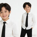 Kids' white shirt, boys' long sleeve, kindergarten uniform, classic white shirt for boys and girls, performance outfit, white shirt