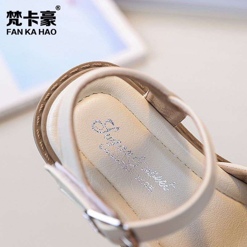 Vancahao girls' pearl & floral princess sandals -  summer new arrivals: stylish soft-soled beach sandals for kids