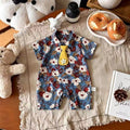 Summer lightweight short-sleeve romper for newborns and young babies - korean style, stylish outfit for going out, summer crawling suit