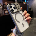 Suitable for apple iphone 15 gold shield magnetic transparent case for women, iphone 17 pro max