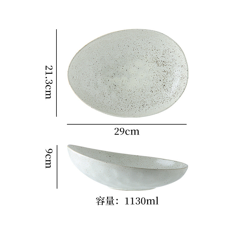 Japanese retro stoneware ceramic tableware restaurant hotel business dessert bowl soup bowl pasta bowl good-looking kiln bowl