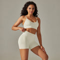 Sexy backless cami bra set - seamless high-waisted butt-lifting tight shorts - quick-dry activewear yoga outfit