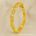 Wholesale middle eastern women's floral hollow-out design bangle dubai gold-plated luxury bracelet