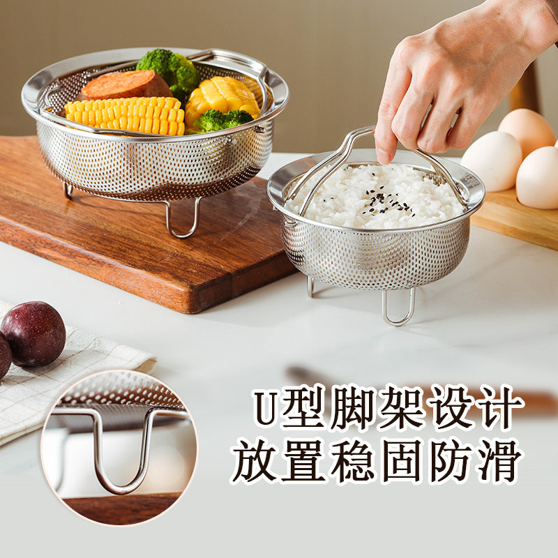 316 stainless steel steamer rice cooker neutral steamer rice steamer handy gadget washing vegetable drain basketfor homesteaming rack steaming grids