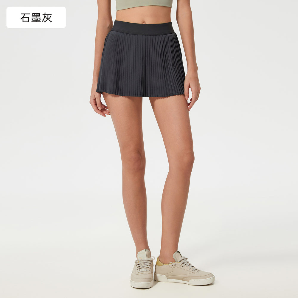 Ice-feeling breathable outdoor sports skirt for women with lining fashion tape tennis skirt yoga fitness skirt d25008