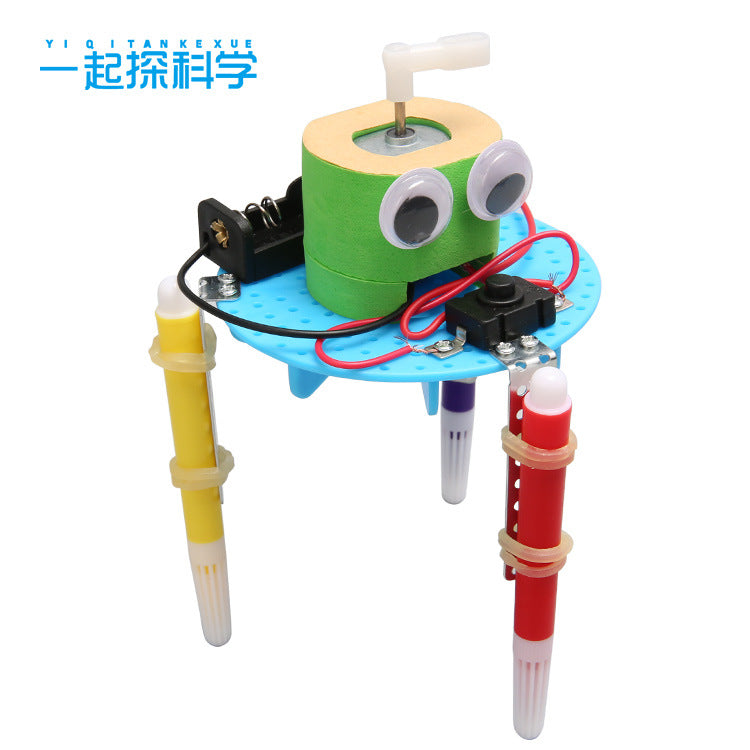 DIY graffiti robot science small hand work material package stem maker education children educational toys wholesale