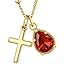 European and american cross-border light luxury versatile elegant electroplated copper cross pendant necklace - women's december pendant