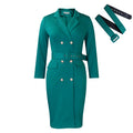 D438  independent station new elegantwork clothingol suit collar pure color double breasted large size african dress