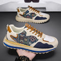 Men's shoes 2025 new spring collection: versatile canvas sneakers with hidden wedge heel, chunky sole, trendy athletic casual style, and dad shoes