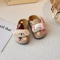Cute kids birkenstock-style slippers 2025 - outdoor wear, minimalist closed-toe half slippers, spring/autumn girls' adorable cartoon cotton slippers