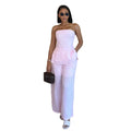 Fashion cross-border women's clothing  summer new fashiontube top sleeveless backless pleated tops high waistpantssuit