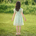 Girls' summer dress  new chinese style frog closure short sleeve traditional dress children's fashionable flared skirt