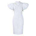 Women's foreign trade fashion:  new sexy ruffle sleeve beaded party evening gown african dress