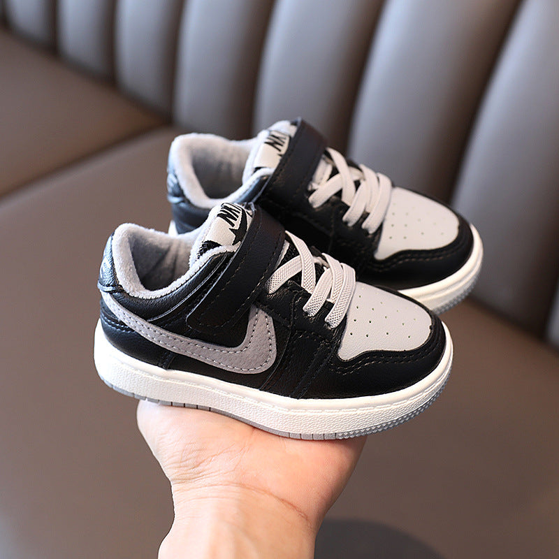 Shadow gray kids' sneakers - autumn/winter  new collection - versatile mid-top sneakers for boys and girls (lightly padded)