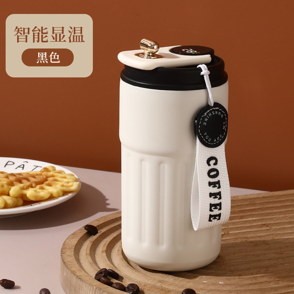 Coffee mug 316 stainless steel insulated tumbler - stylish design for students, home use, keeps drinks cold, large capacity