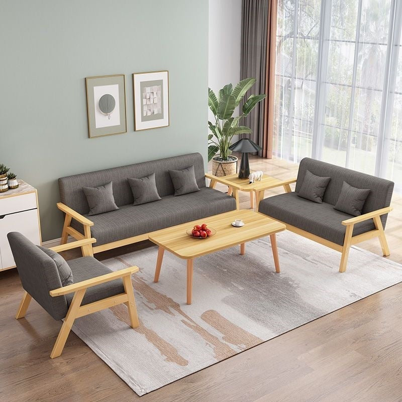 Office sofa, office sofa and coffee table set, small apartment rental living room modern minimalist office sofa