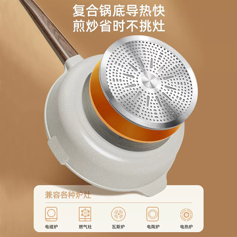 Carefully selected thickened medical stone cooking pot, flats pan, steak frying pan, induction cooker, gas stove, suitable for cooking pot, non-stick pan