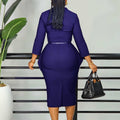 D611 european and american style women's winter new arrival professional ruffle long sleeve dress elegant pencil cross-border dress